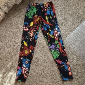 Marvel Superhero Leggings - Black and Multicolor